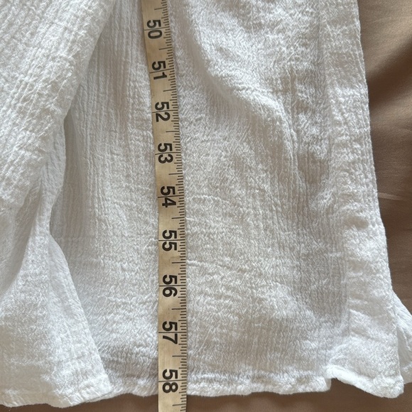 Jodi Kristopher White One-Shoulder Ruffle Column Maxi Dress Crinkle Cotton - Picture 7 of 11